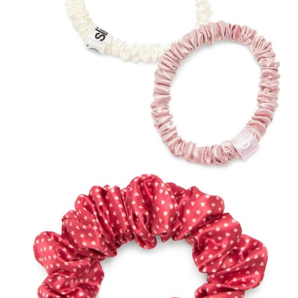 Silk Bauble Hair Tie Scrunchie Set of 3 Valentine’s - Picture 2 of 7